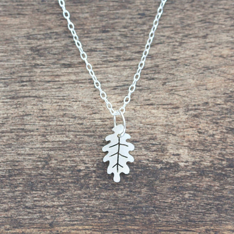 Tiny Oak Leaf Necklace