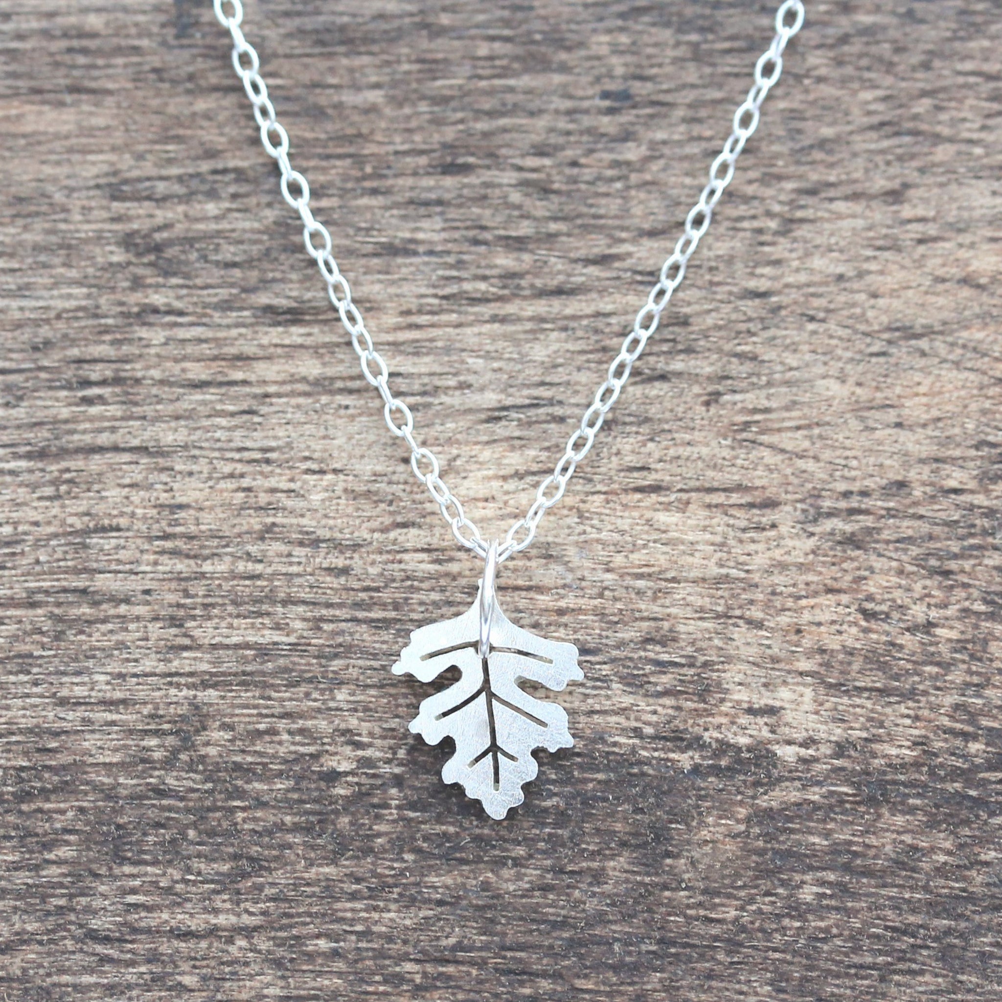 Tiny Hawthorn Leaf Necklace