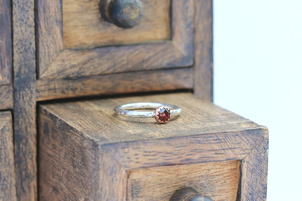Garnet and Copper Stacking Ring