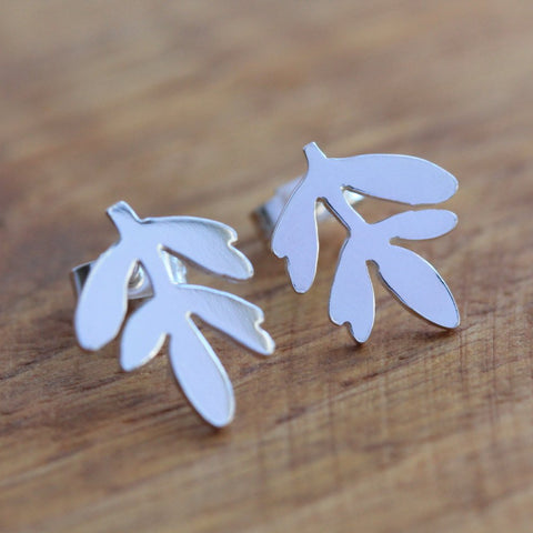 Lavender Leaf Stud Earrings